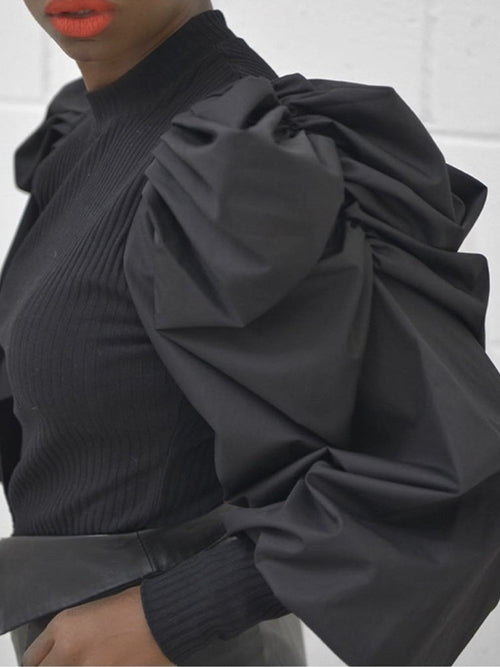 White Blouse with Puff Sleeve