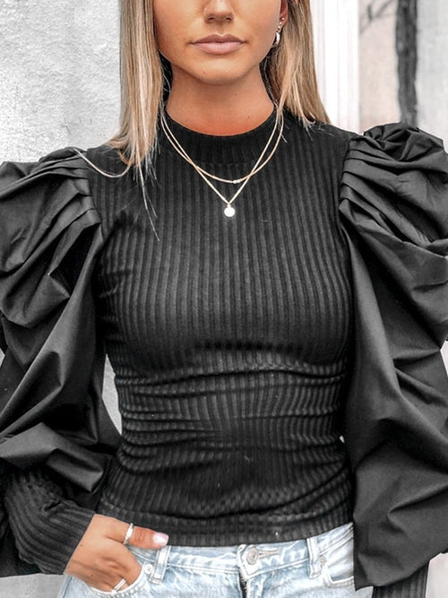 White Blouse with Puff Sleeve