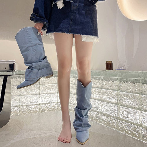 Velvexa Denim Boots