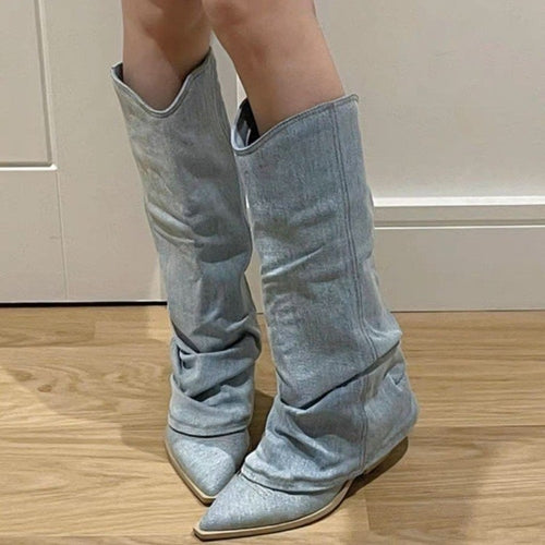 Velvexa Denim Boots