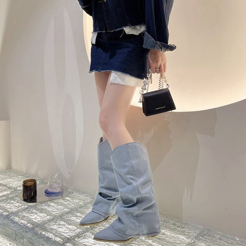 Velvexa Denim Boots