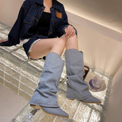 Velvexa Denim Boots